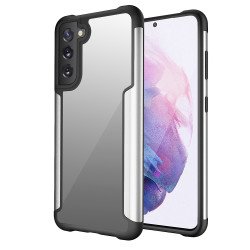 Clear Iron Armor Hybrid Chrome Case for Samsung Galaxy S21 FE [2021] (Silver)