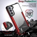 Wholesale Clear Iron Armor Hybrid Chrome Case for Samsung Galaxy S21 FE [2021] (Black)