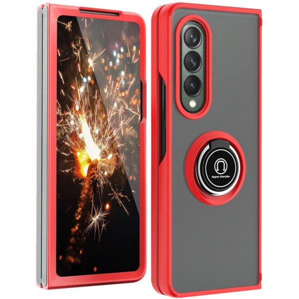 Wholesale Tuff Slim Armor Hybrid Ring Stand Case for Samsung Galaxy Z Fold 3 5G (Red)