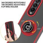 Wholesale Tuff Slim Armor Hybrid Ring Stand Case for Samsung Galaxy Z Fold 3 5G (Red)