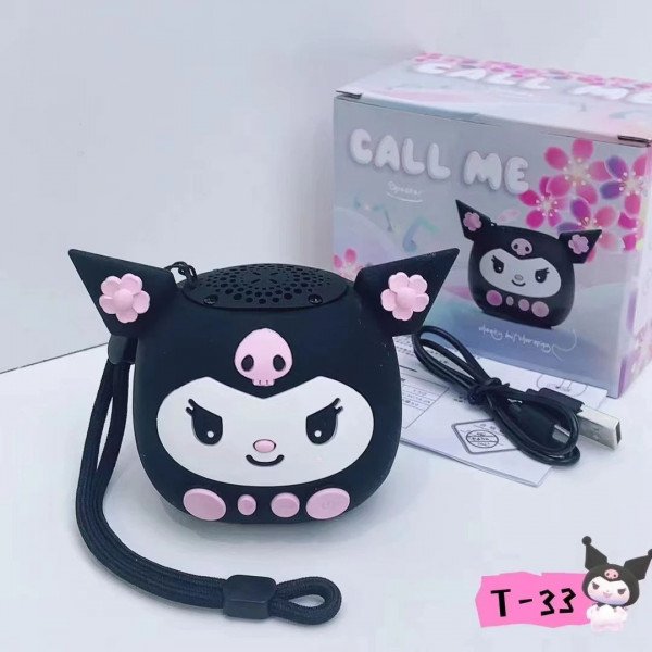 Wholesale Adorable Cartoon Bluetooth Speaker with FM Radio and SD Card Slot - Portable Wireless Audio for All Devices T-33 for Universal Cell Phone And Bluetooth Device (Black)