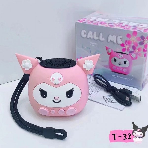 Wholesale Adorable Cartoon Bluetooth Speaker with FM Radio and SD Card Slot - Portable Wireless Audio for All Devices T-33 for Universal Cell Phone And Bluetooth Device (Pink)