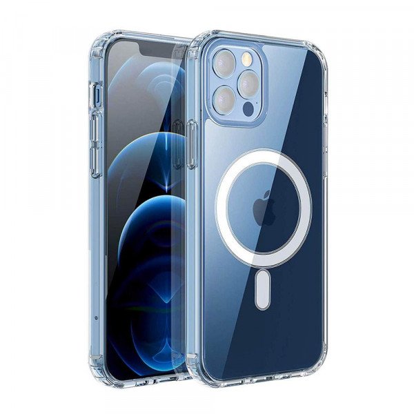 Wholesale Transparent Crystal Clear Slim Magnetic Case Compatible with MagSafe for Apple iPhone 13 [6.1] (Clear)