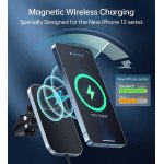 Wholesale MagLeap Magsafe Style Magnetic Airvent Holder Wireless Charger 15W T200 for Apple iPhone 13 / 12 / Pro / Pro Max / Mini Magsafe Case (Black)