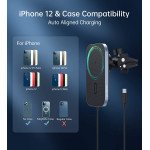 Wholesale MagLeap Magsafe Style Magnetic Airvent Holder Wireless Charger 15W T200 for Apple iPhone 13 / 12 / Pro / Pro Max / Mini Magsafe Case (Black)