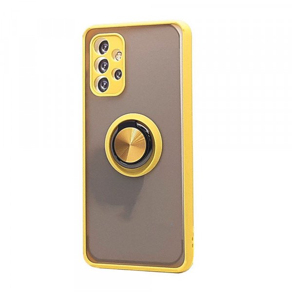 Wholesale Tuff Slim Armor Hybrid Ring Stand Case for Samsung Galaxy A23 5G (Yellow)