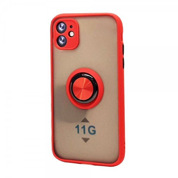 Wholesale Tuff Slim Armor Hybrid Ring Stand Case for Apple iPhone 11 [6.1] (Red)