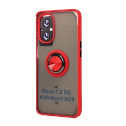 Tuff Slim Armor Hybrid Ring Stand Case for Oneplus Nord N20 5G (Red)
