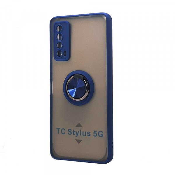 Wholesale Tuff Slim Armor Hybrid Ring Stand Case for TCL Stylus 5G (Navy Blue)