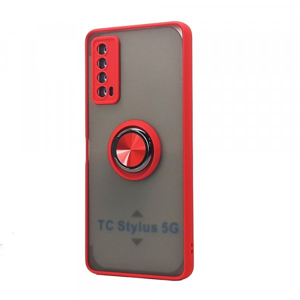 Wholesale Tuff Slim Armor Hybrid Ring Stand Case for TCL Stylus 5G (Red)