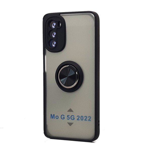 Wholesale Tuff Slim Armor Hybrid Ring Stand Case for Motorola Moto G 5G 2022 (Black)