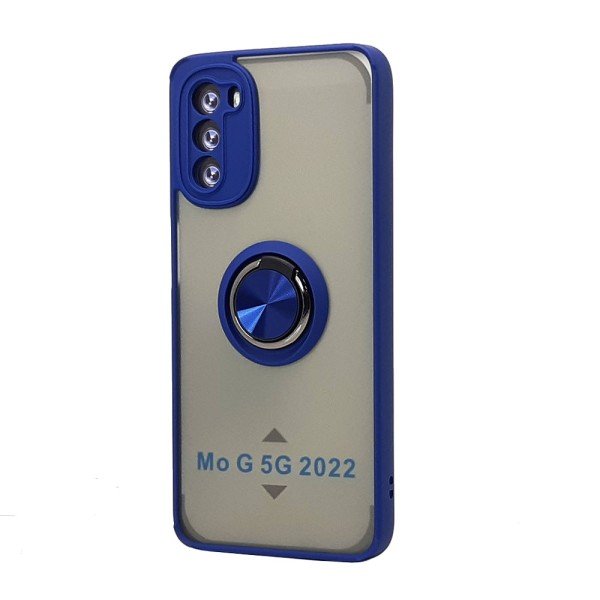 Wholesale Tuff Slim Armor Hybrid Ring Stand Case for Motorola Moto G 5G 2022 (Navy Blue)