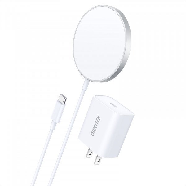 Wholesale MagLeap Magsafe Style Magnetic Wireless Charger 15W Fast Charge with PD Adapter T517 for Apple iPhone 12 12 Pro Max / 12 Pro / 12 / 12 Mini / Magsafe Case (White)