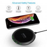 Wholesale 10W Fast Wireless Charging Pad with Smart Lighting Sensor and Charger Adapter T518 for Universal Qi Compatible Phone Device (Black)