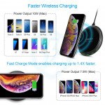 Wholesale 10W Fast Wireless Charging Pad with Smart Lighting Sensor and Charger Adapter T518 for Universal Qi Compatible Phone Device (Black)