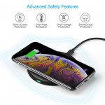 Wholesale 15W Fast Wireless Charging Pad with Intelligent Recognition and Charger Adapter T527 for Universal Qi Compatible Phone Device (Black)