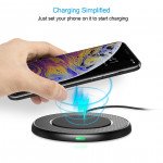 Wholesale 15W Fast Wireless Charging Pad with Intelligent Recognition and Charger Adapter T527 for Universal Qi Compatible Phone Device (Black)