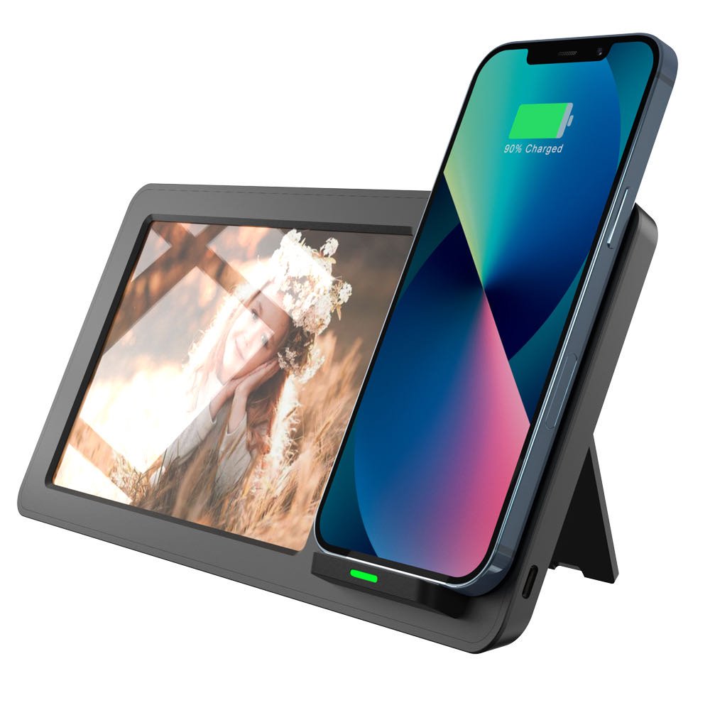 Wholesale Premium 2in1 10W Qi Wireless Charging Stand with 4" x 6