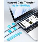 Wholesale Lightning to Type-C (USB-C) Fast Charging Adapter Keychain Connector for Phones and Tablets for Universal Cell Phone, Device and More (Black)