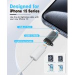 Wholesale Lightning to Type-C (USB-C) Fast Charging Adapter Keychain Connector for Phones and Tablets for Universal Cell Phone, Device and More (Black)