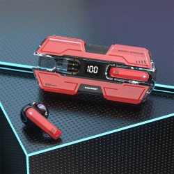 Futuristic Wireless Bluetooth TWS Headphones with Power Display - Universal Compatibility TC04 for Universal Cell Phone And Bluetooth Device (Red) Futuristic Wireless Bluetooth TWS Headphones with Power Display - Universal Compatibility TC04 for Universal Cell Phone And Bluetooth Device (Red)