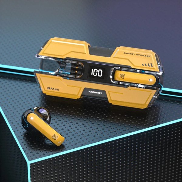 Wholesale Futuristic Wireless Bluetooth TWS Headphones with Power Display - Universal Compatibility TC04 for Universal Cell Phone And Bluetooth Device (Yellow)