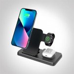 Wholesale Foldable 3 in 1 15W Fast Charge Magnetic Wireless Charger Pad Adjustable Height Magsafe Charging Station for iDevices (Black)