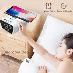 Wholesale 15W Wireless Charging Alarm Clock with Temperature Display Adjustable Brightness and Snooze Function for Universal Cell Phones and Qi Compatible Device (Black)