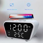 Wholesale 15W Wireless Charging Alarm Clock with Temperature Display Adjustable Brightness and Snooze Function for Universal Cell Phones and Qi Compatible Device (Black)