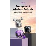 Wholesale Smart Touch Bluetooth TWS Headset with Transparent Charging Case and Earbuds TC10 for Universal Cell Phone And Bluetooth Device (Purple)