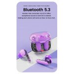 Wholesale Smart Touch Bluetooth TWS Headset with Transparent Charging Case and Earbuds TC10 for Universal Cell Phone And Bluetooth Device (Purple)