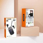 Wholesale Portable Wireless Bluetooth TWS Headphones with Speaker Charging Case - RGB Lights and Transparent Design TC60 for Universal Cell Phone And Bluetooth Device (Pink)