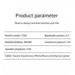 Wholesale Portable Wireless Bluetooth TWS Headphones with Speaker Charging Case - RGB Lights and Transparent Design TC60 for Universal Cell Phone And Bluetooth Device (Pink)