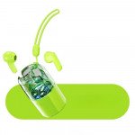 Wholesale Portable Wireless Bluetooth TWS Headphones with Speaker Charging Case - RGB Lights and Transparent Design TC60 for Universal Cell Phone And Bluetooth Device (Green)