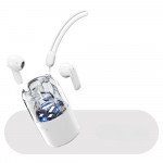 Wholesale Portable Wireless Bluetooth TWS Headphones with Speaker Charging Case - RGB Lights and Transparent Design TC60 for Universal Cell Phone And Bluetooth Device (White)