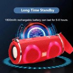 Wholesale Drum Style Dual RGB LED Ring Light Portable Wireless Bluetooth Speaker FM Radio TG642 for Universal Cell Phone And Bluetooth Device (Blue)