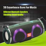 Wholesale Drum Style Dual RGB LED Ring Light Portable Wireless Bluetooth Speaker FM Radio TG642 for Universal Cell Phone And Bluetooth Device (Blue)