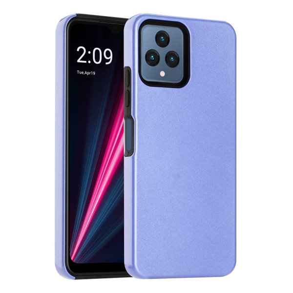 Wholesale Glossy Dual Layer Armor Defender Hybrid Protective Case Cover for T-Mobile Revvl 6 5G / Boost Mobile Celero 5G 2023 (Purple)