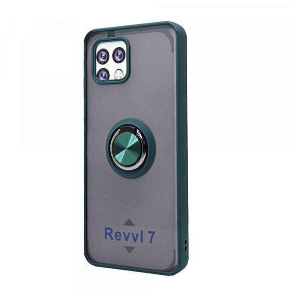 Wholesale Tuff Slim Armor Hybrid Ring Stand Case for T-Mobile Revvl 7 5G (Green)