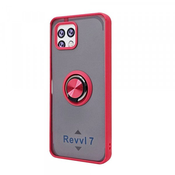 Wholesale Tuff Slim Armor Hybrid Ring Stand Case for T-Mobile Revvl 7 5G (Red)