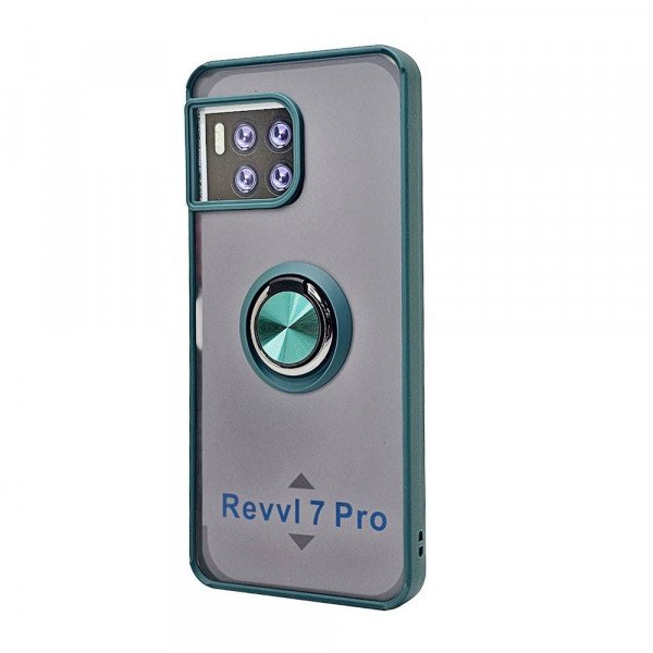 Wholesale Tuff Slim Armor Hybrid Ring Stand Case for T-Mobile Revvl 7 Pro 5G (Green)