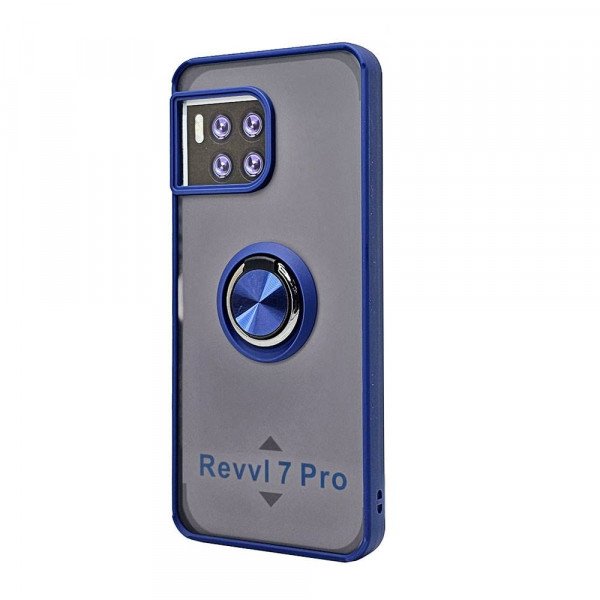 Wholesale Tuff Slim Armor Hybrid Ring Stand Case for T-Mobile Revvl 7 Pro 5G (Navy Blue)