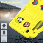 Wholesale Cartoon Silicone Shockproof Handle Kid Friendly Convertible Kickstand Durable Protective Cover Case for Samsung Galaxy Tab A9 (Yellow)