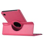 360 Degree Rotation Flip Cover Leather Kickstand Protective Cover Case for Samsung Galaxy Tab A9 Plus (Hot Pink)