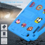 Wholesale Cartoon Silicone Shockproof Handle Kid Friendly Convertible Kickstand Durable Protective Cover Case for Samsung Galaxy Tab A9 Plus (Light Blue)