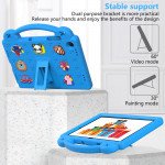 Wholesale Cartoon Silicone Shockproof Handle Kid Friendly Convertible Kickstand Durable Protective Cover Case for Samsung Galaxy Tab A9 Plus (Light Blue)