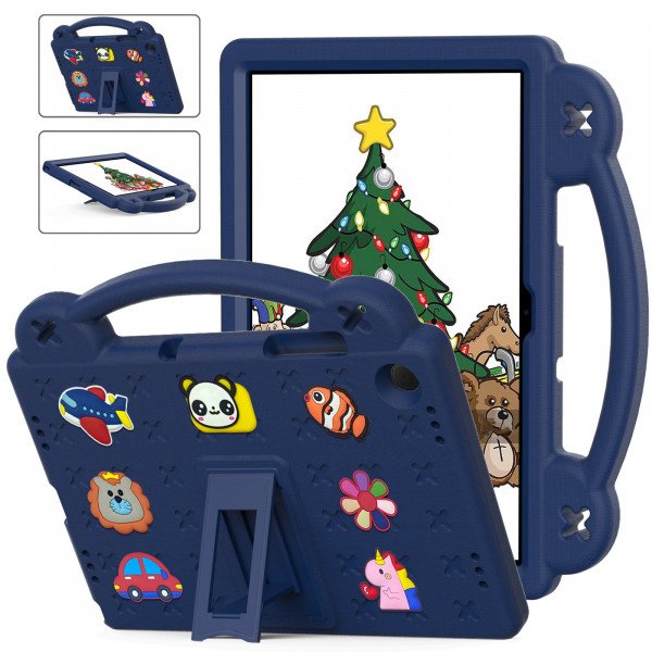 Wholesale Cartoon Silicone Shockproof Handle Kid Friendly Convertible Kickstand Durable Protective Cover Case for Samsung Galaxy Tab A9 Plus (Navy Blue)