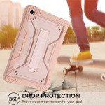 Wholesale Full Body Shockproof Protection Rugged Tech Armor Kickstand Tablet Case for Samsung Galaxy Tab A9 Plus (Rose Gold)