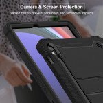 Wholesale Heavy Duty Full Body Shockproof Protection Kickstand Hybrid Tablet Case Cover for Samsung Galaxy Tab S9 (Black)