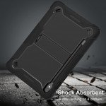 Wholesale Heavy Duty Full Body Shockproof Protection Kickstand Hybrid Tablet Case Cover for Samsung Galaxy Tab S9 (Black)